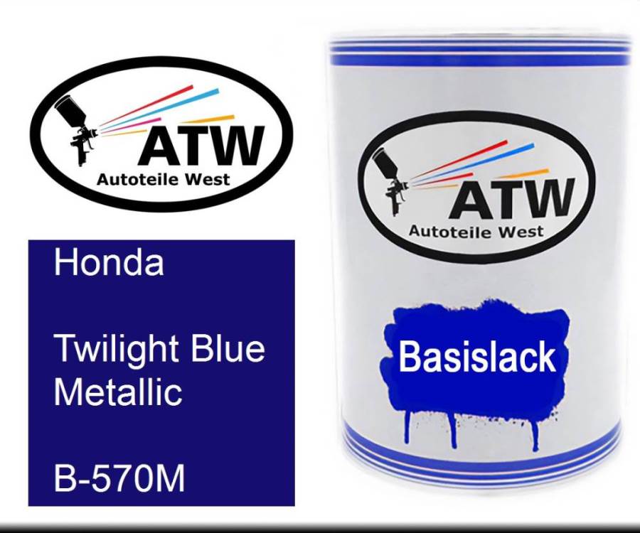 Honda, Twilight Blue Metallic, B-570M: 500ml Lackdose, von ATW Autoteile West.